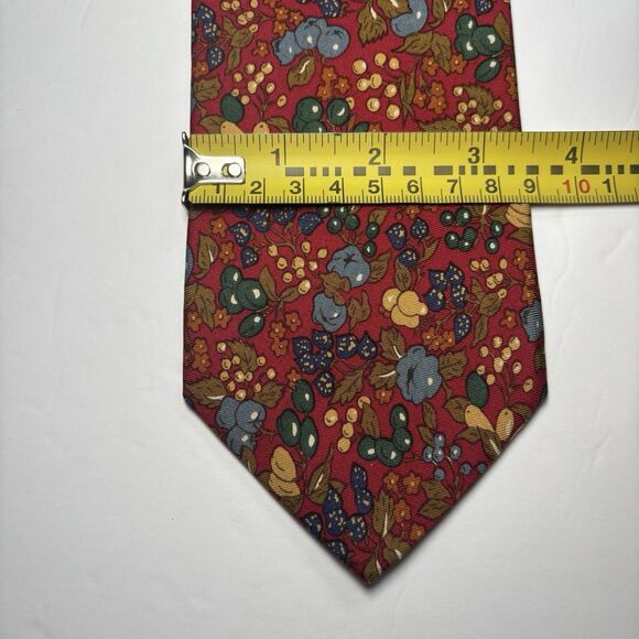 BROOKS BROTHERS Makers Merchants Silk Floral Berry Print Necktie Tie made In USA - Picture 5 of 5